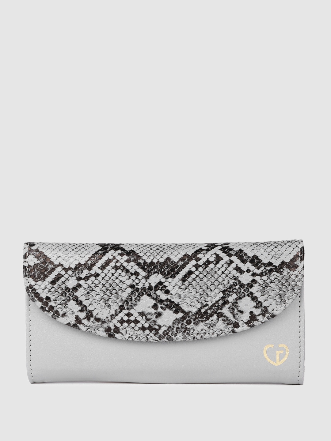 

Caprese Women Snake Print Two Fold Wallet, Grey