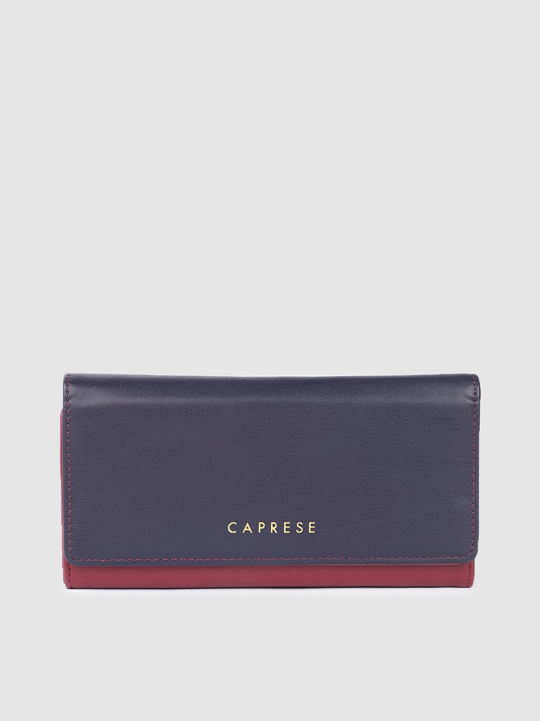 

Caprese Women Colourblocked Envelope Wallet, Navy blue