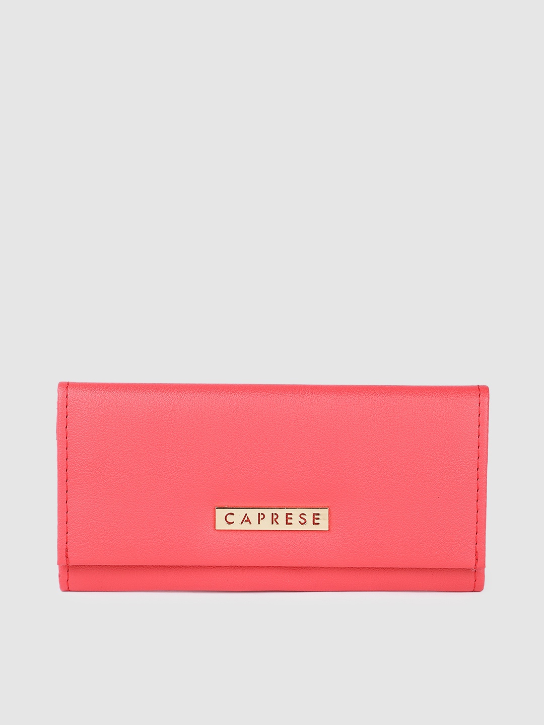 

Caprese Women Solid Envelope Wallet, Coral