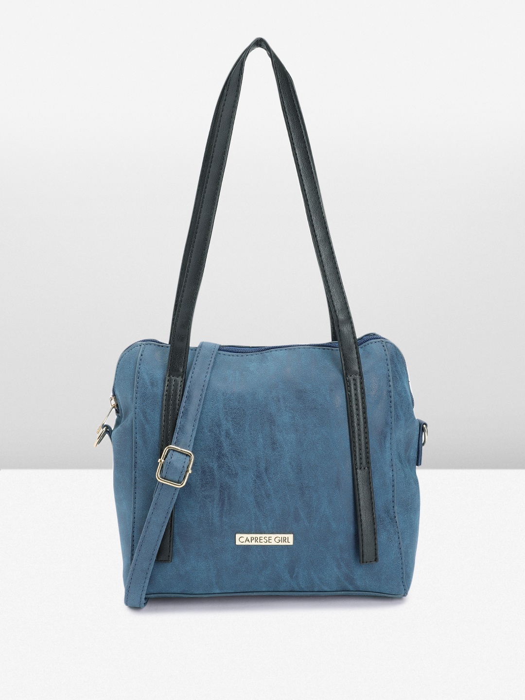 

Caprese Textured Regular Structured Shoulder Bag, Blue