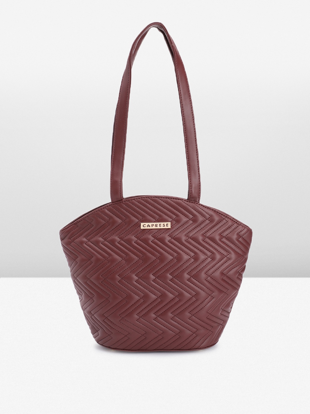 

Caprese Geometric Textured Shoulder Bag, Maroon
