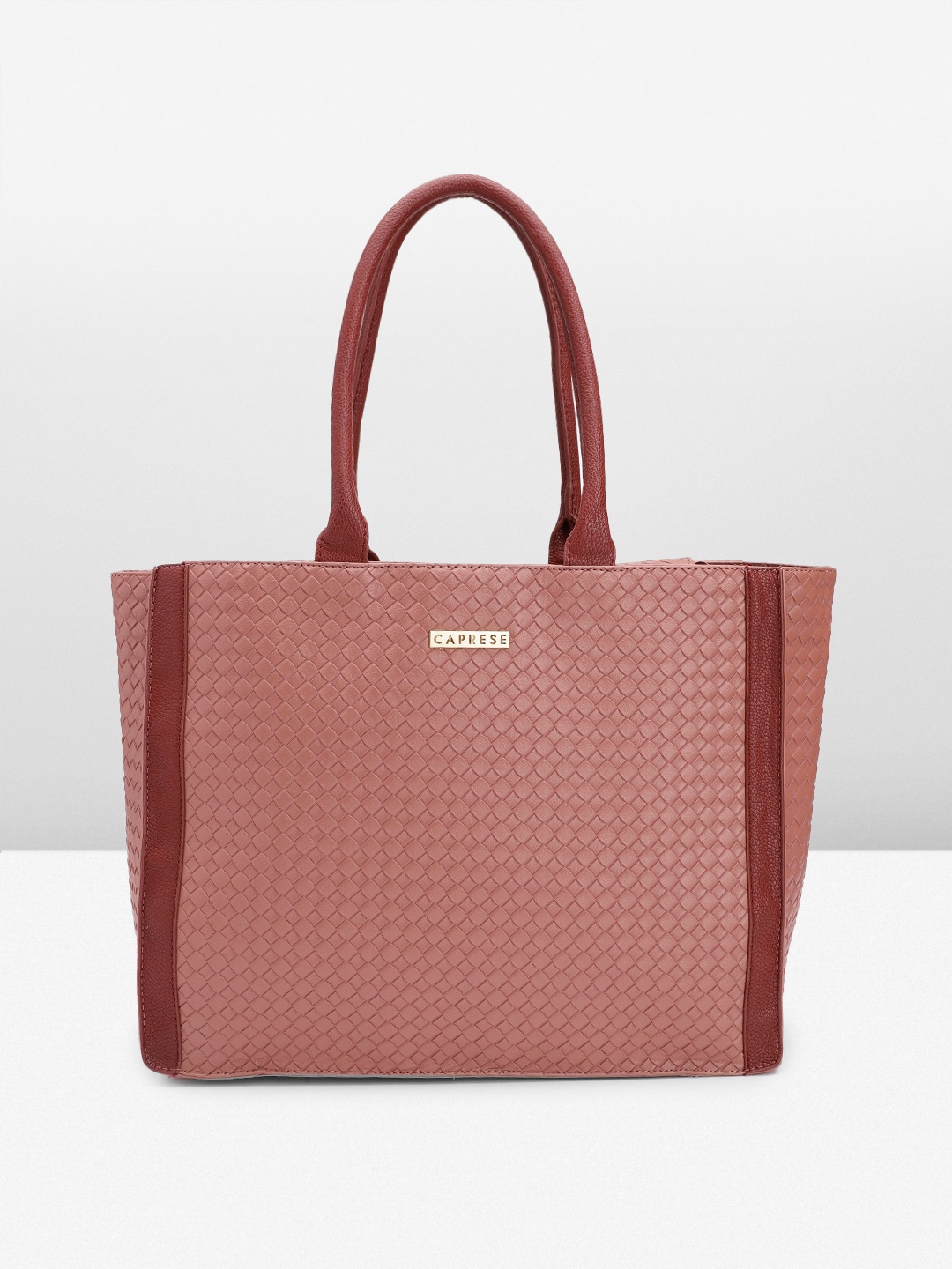 

Caprese Textured Oversized Structured Shoulder Bag, Rose