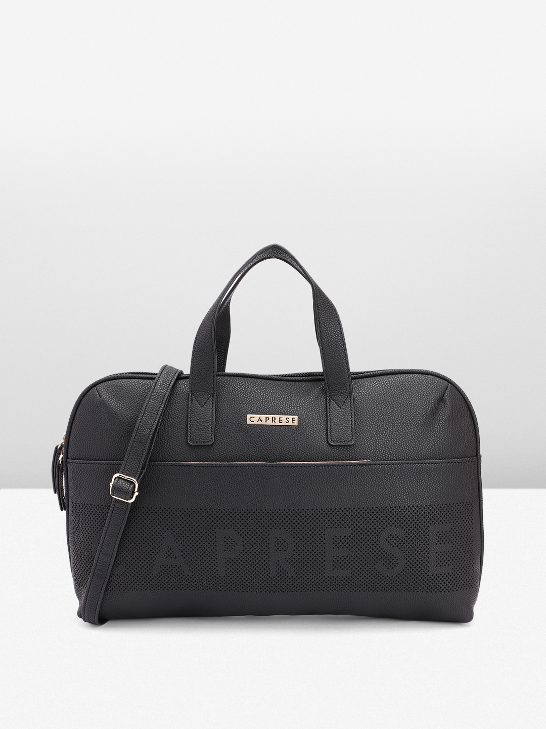 

Caprese Self Design Handheld Bag, Black