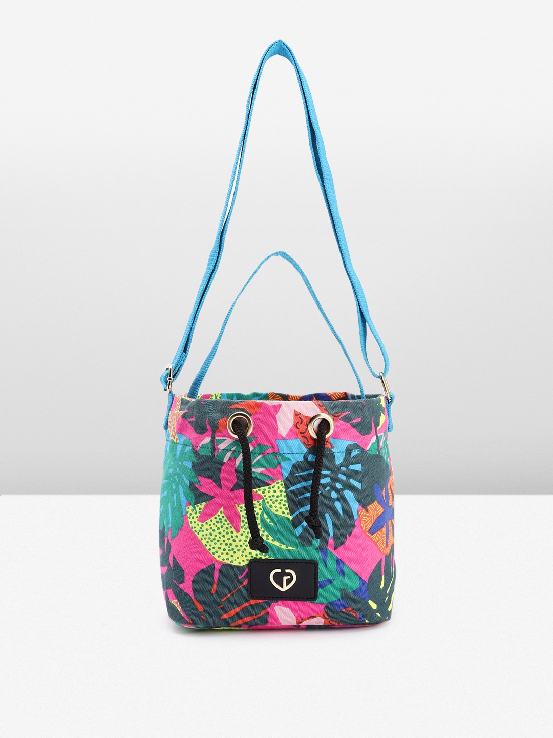 

Caprese Floral Printed Structured Sling Bag, Multi