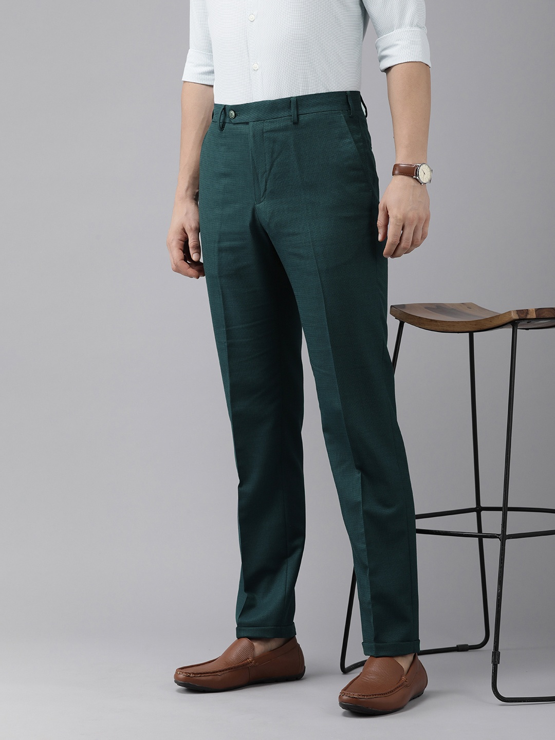 

Park Avenue Textured Smart Trousers, Teal