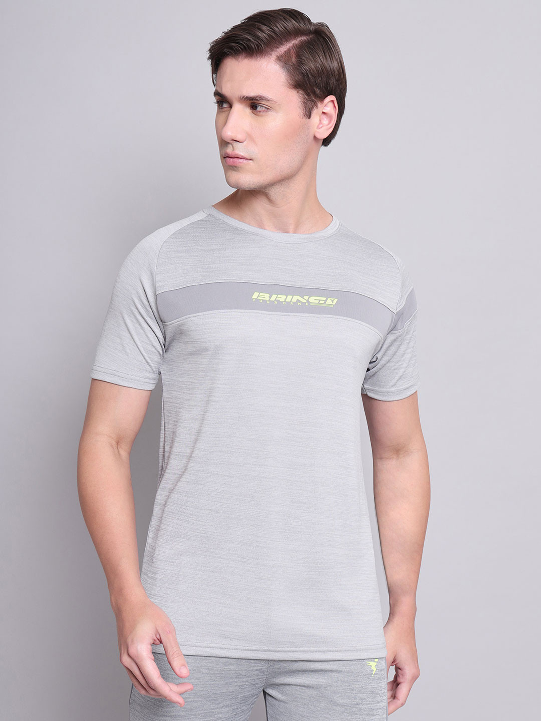 

Technosport Round Neck Antimicrobial Slim Fit Sports T-Shirt, Grey