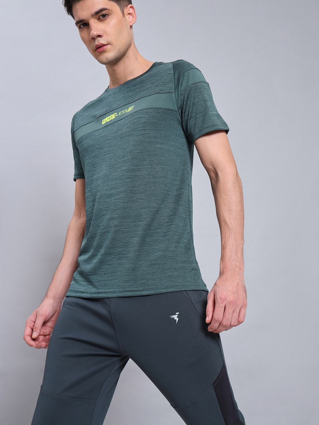 

Technosport Round Neck Antimicrobial Slim Fit Sports T-Shirt, Green