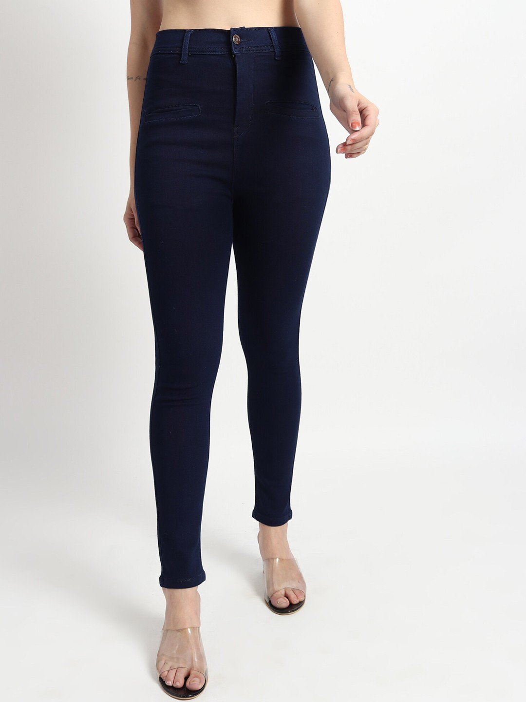 

TYFFYN Women Jean High-Rise Slim Fit Cotton Jeans, Blue