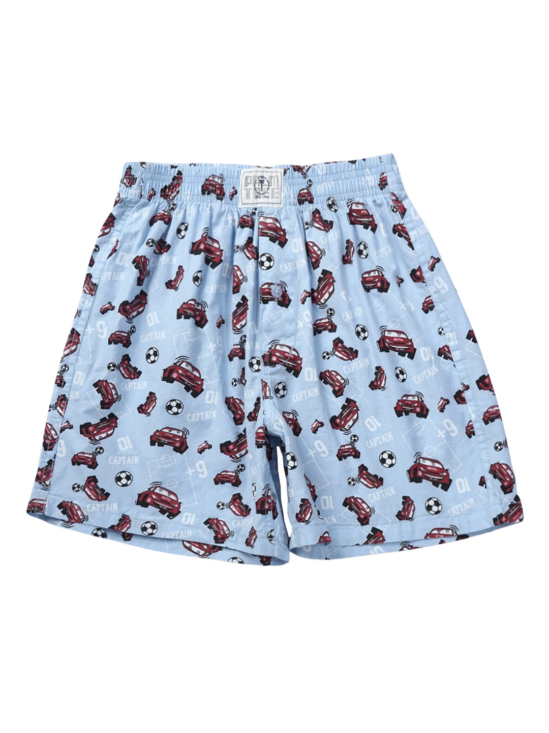 

Palm Tree Boys Graphic Printed Mid-Rise Cotton Casual Shorts, Blue