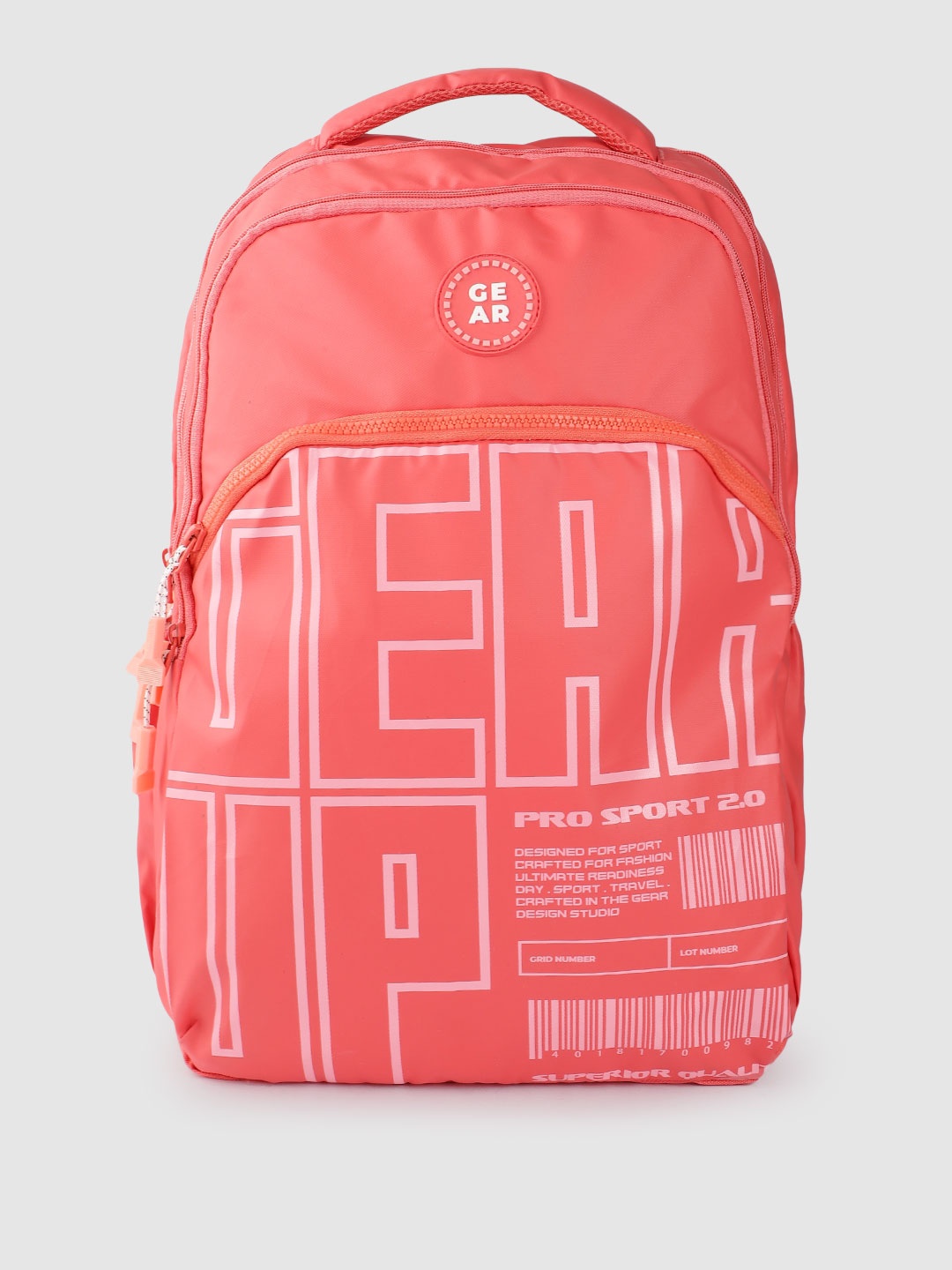 

Gear Unisex Typography Printed Backpack 38L, Pink