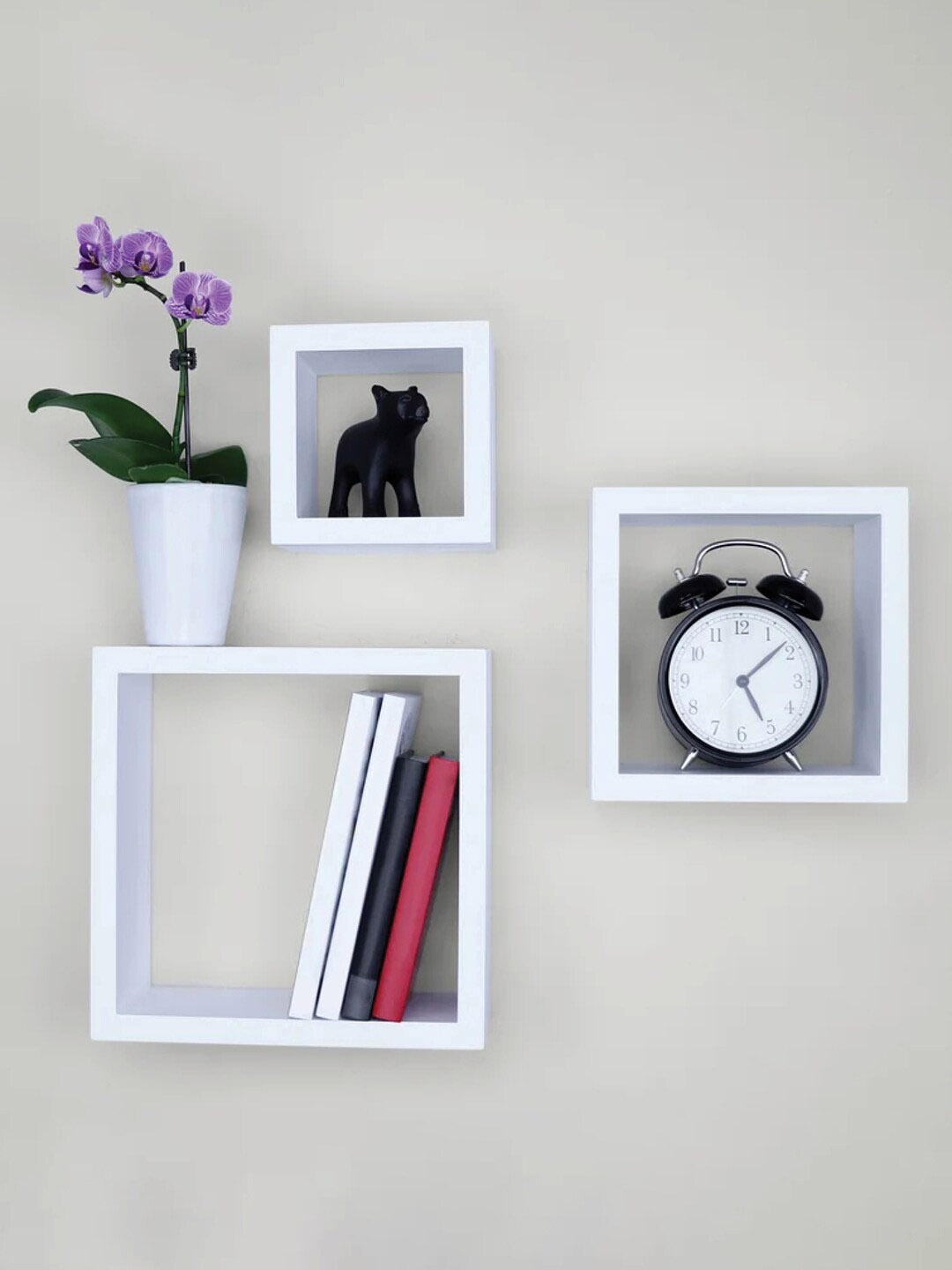 

RANDOM White 3 Pieces Cabinet Shape Wall Shelves