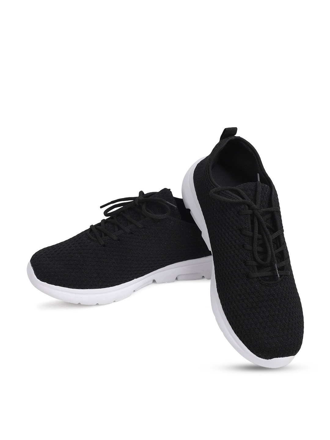 

TPENT Men Mesh Running Non-Marking Anti-Odour Lace-Up Shoes, Black