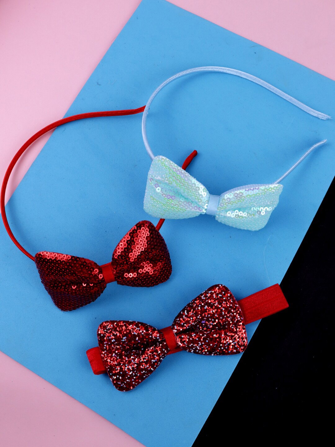 

FIMBUL Girls Set Of 3 Bow Embellished Hairbands, Red