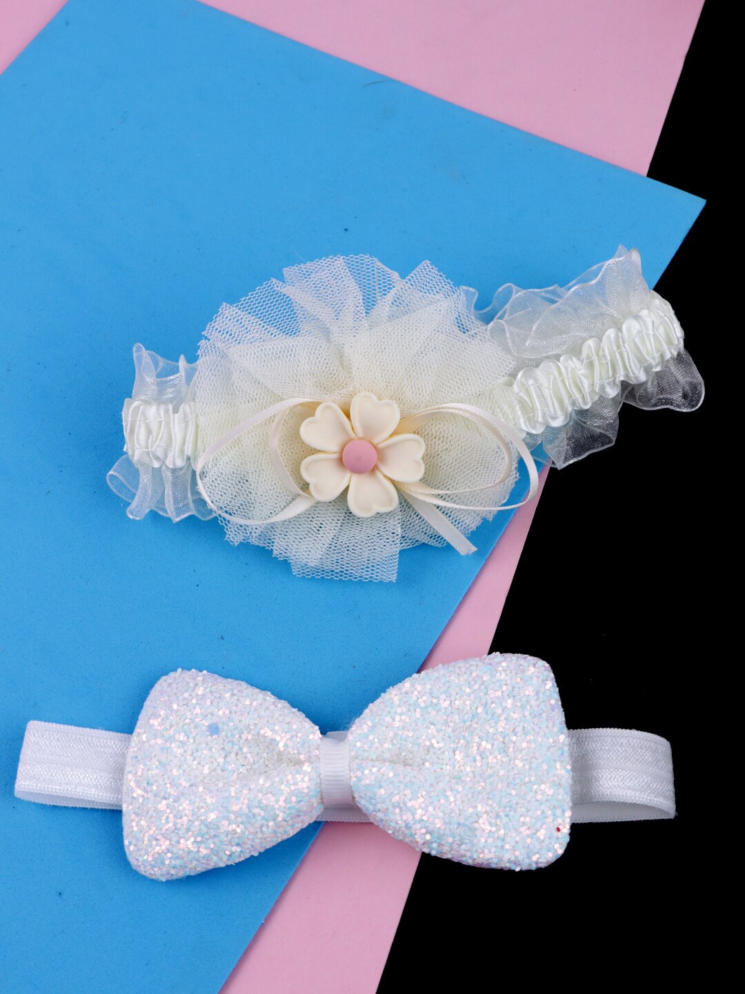 

FIMBUL Girls Set Of 2 Bow Embellished Hairbands, White