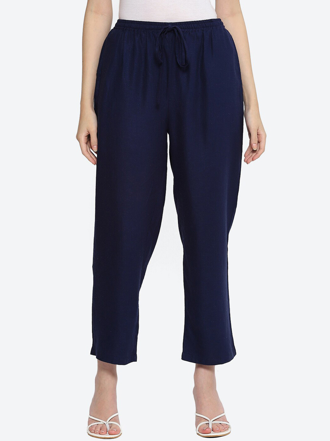 

Biba Women Relaxed Fit Parallel Trousers, Navy blue
