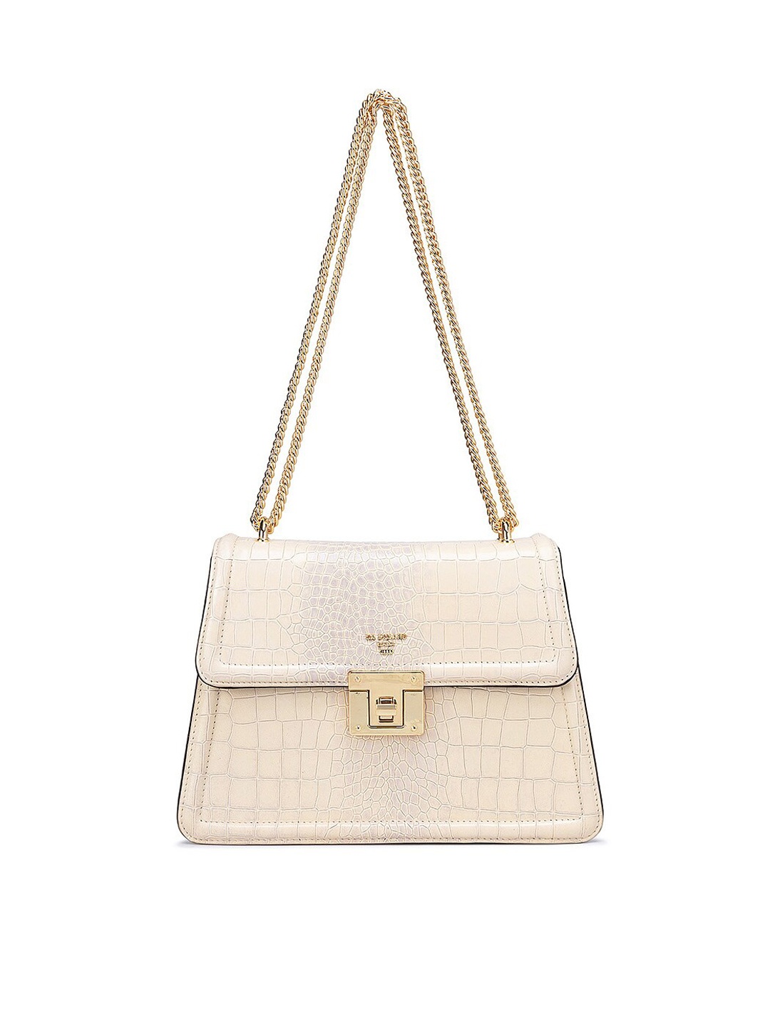 

Da Milano Textured Leather Structured Sling Bag, White