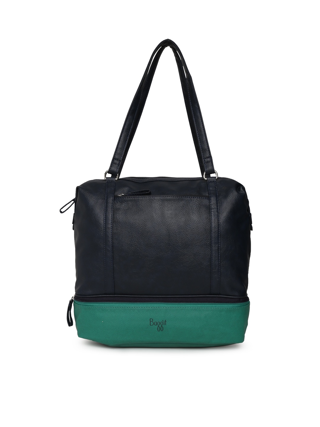 

Baggit Navy & Teal Green Colourblocked Shoulder Bag, Navy blue