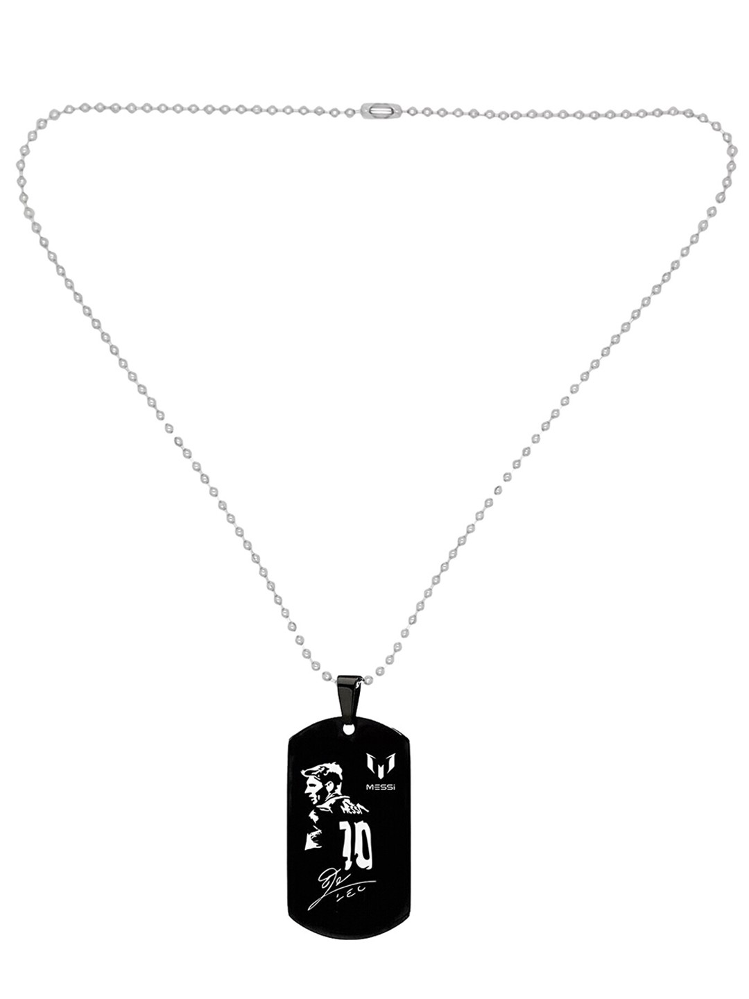 

Yellow Chimes Men Army Dog Tag Pendant With Chain, Black