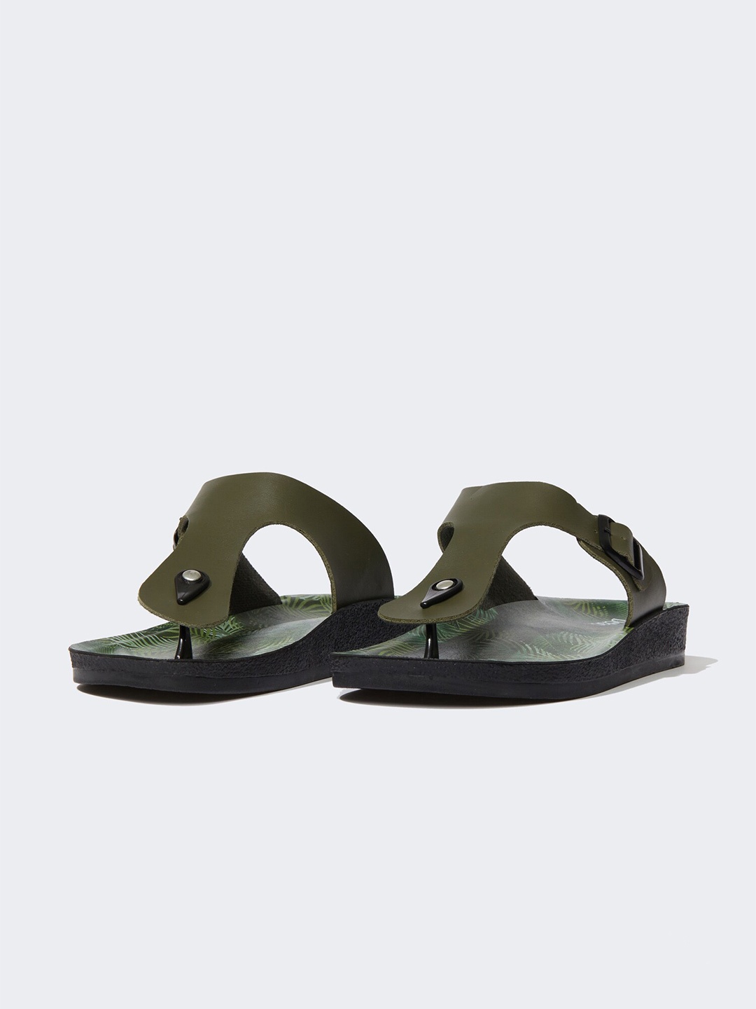 

DeFacto Men Open Toe Comfort Sandals With Buckle Detail, Khaki