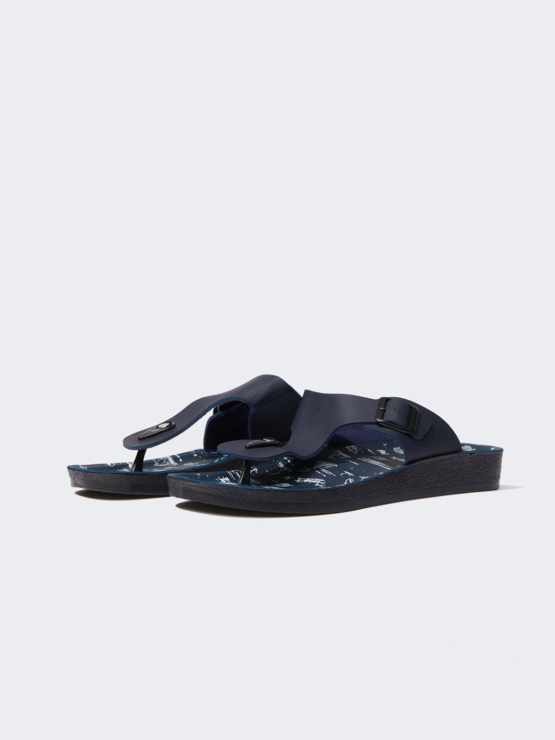 

DeFacto Men Open Toe Comfort Sandals With Buckle Detail, Navy blue