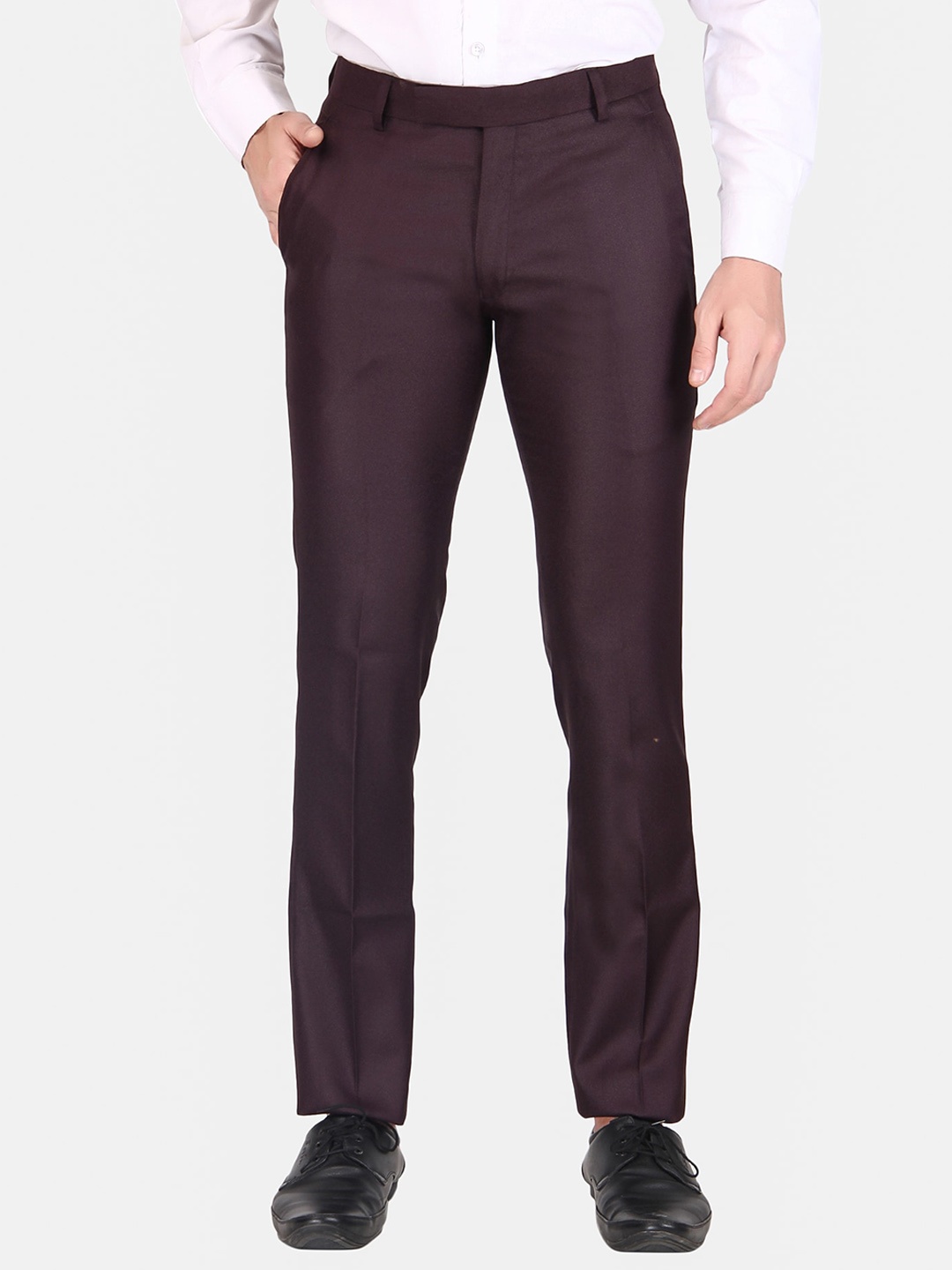 

TrulyFeb Men Slim Fit Formal Trousers, Brown