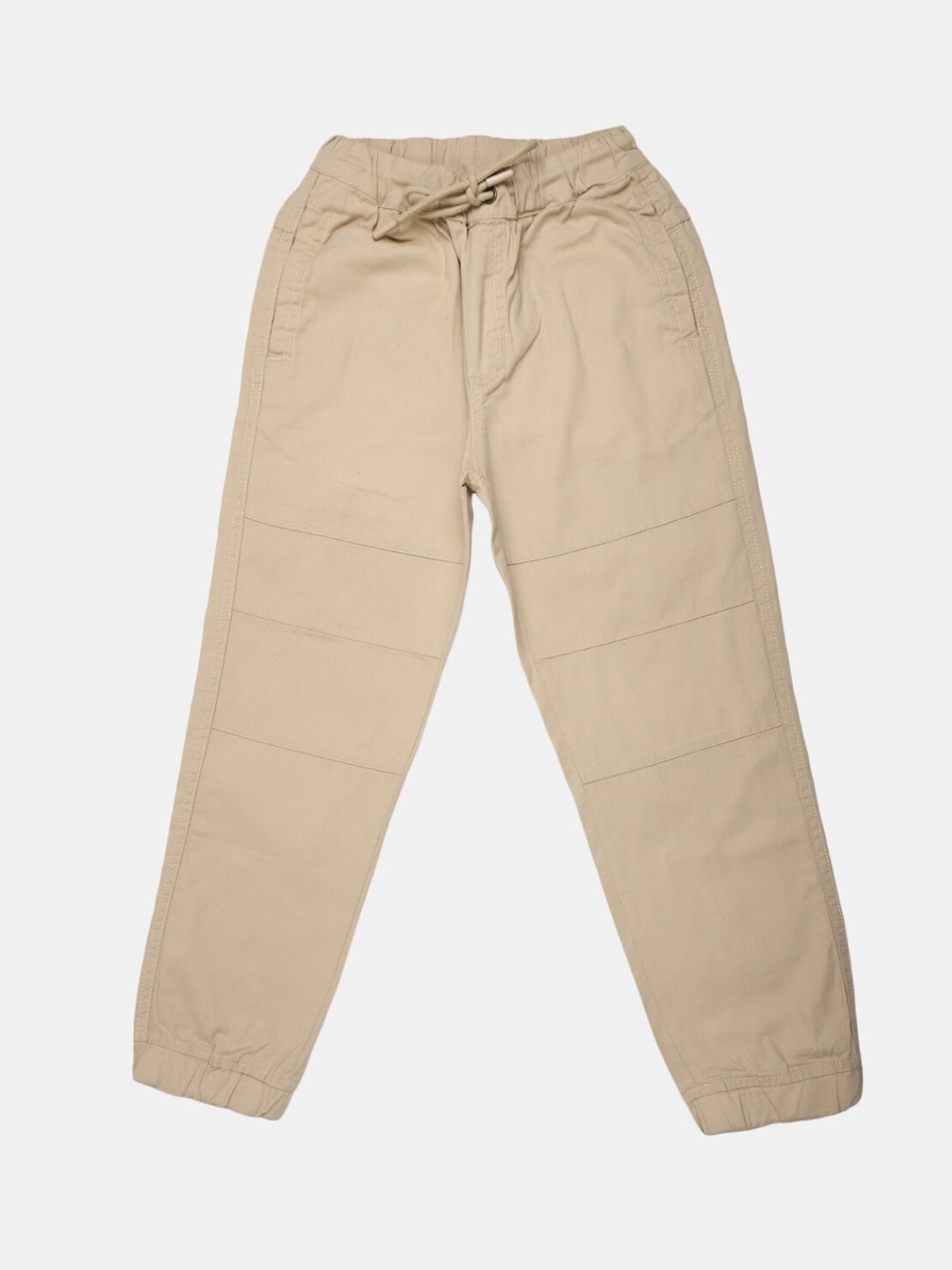 

V-Mart Boys Mid-Rise Cotton Joggers Trousers, Beige