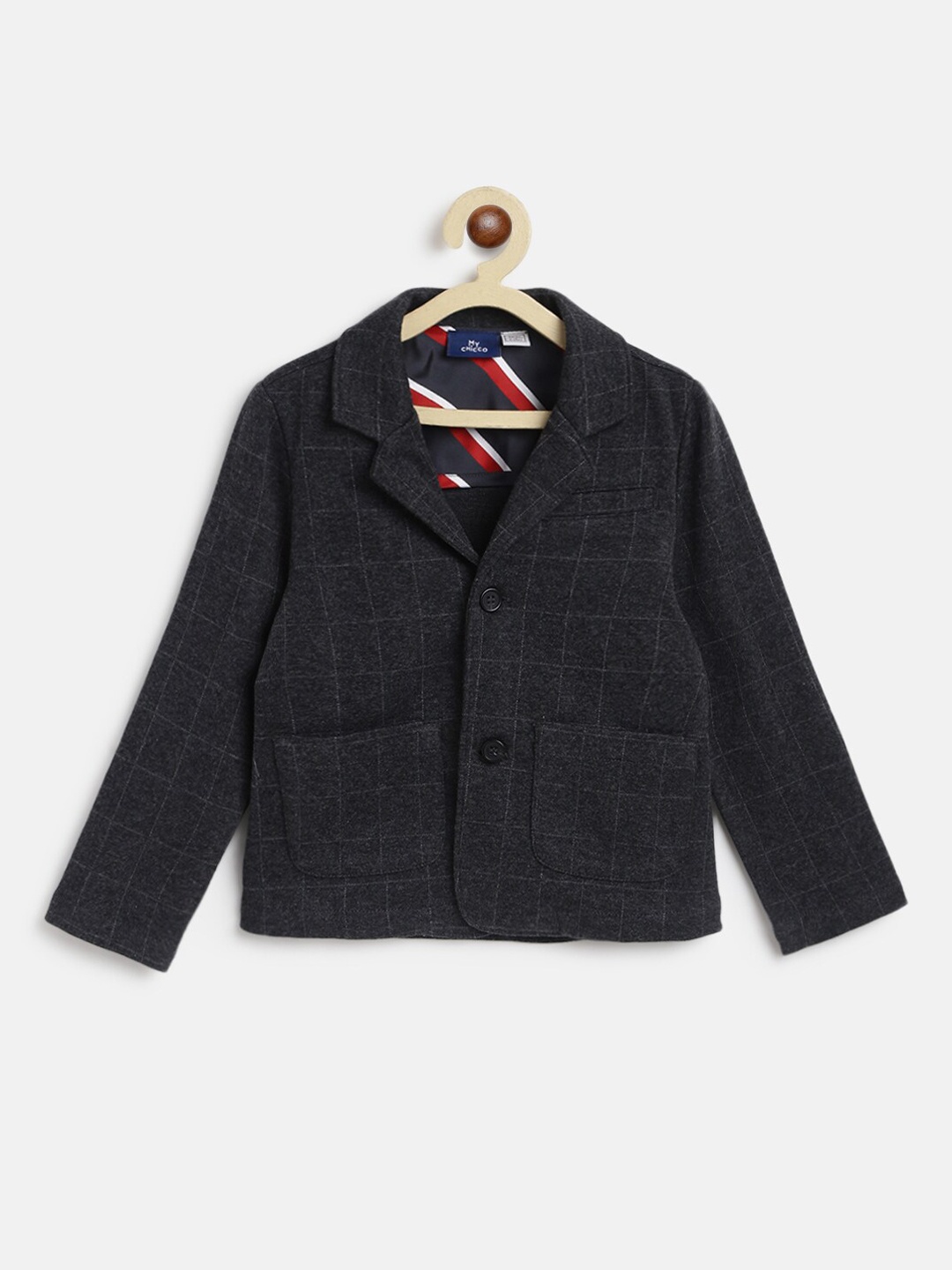 

Chicco Boys Checked Cotton Tailored Jacket, Grey