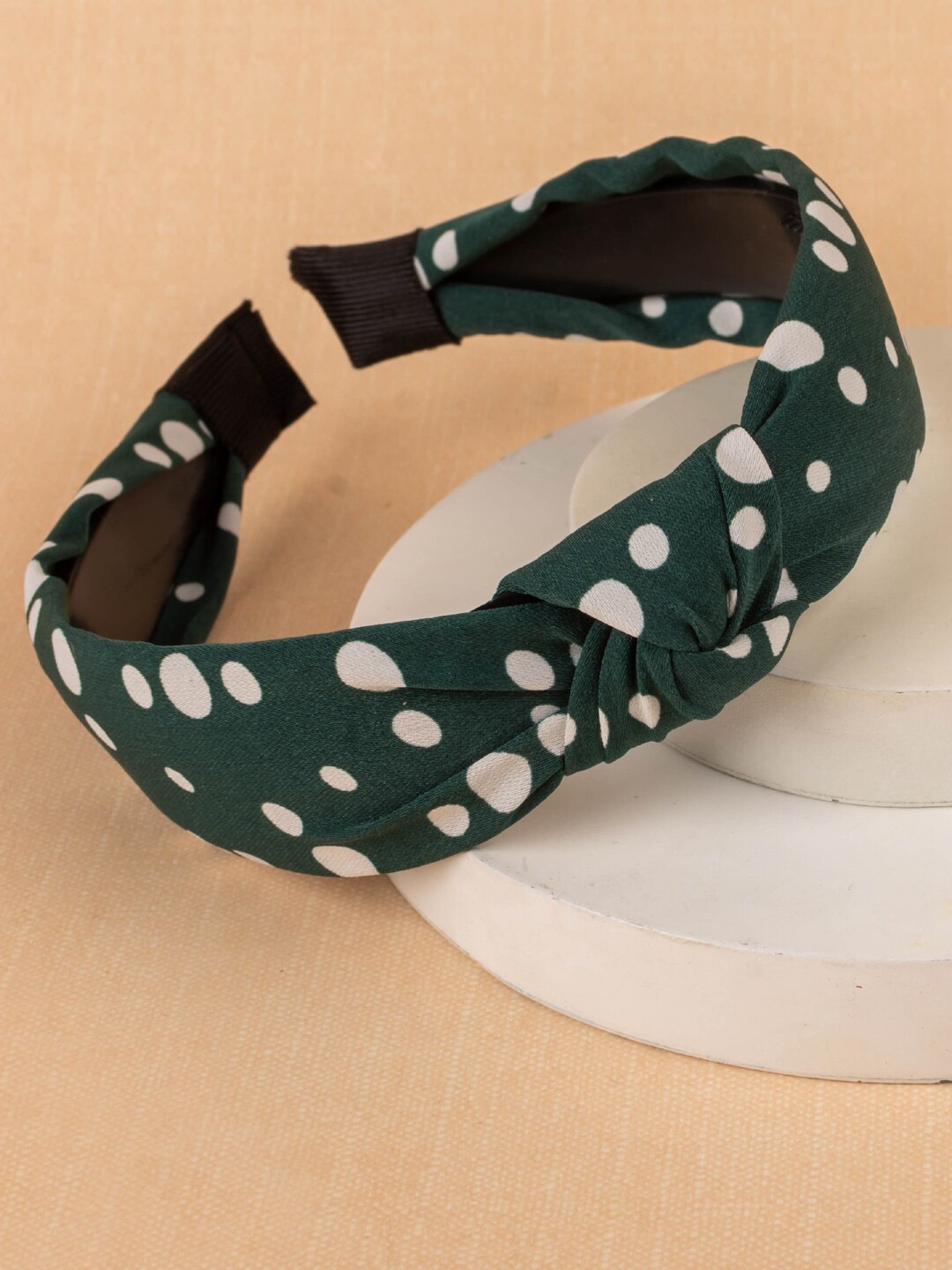 

Jewelz Women Polka Dots Printed Hairband, Green