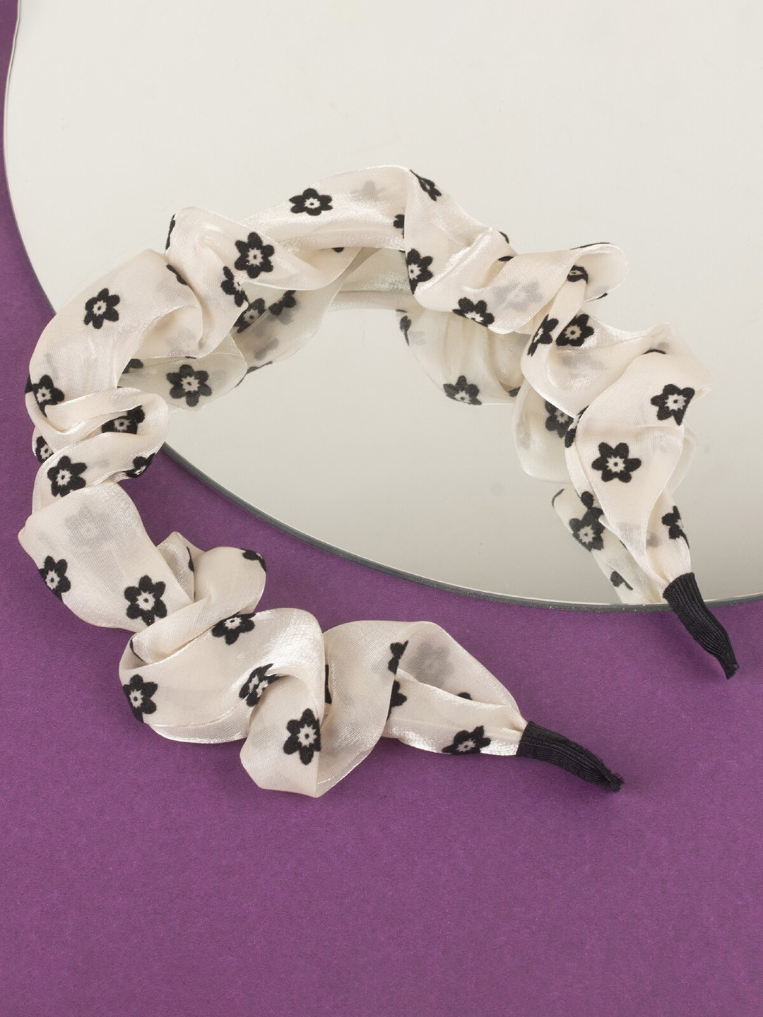 

Jewelz Women Floral Printed Hairband, White