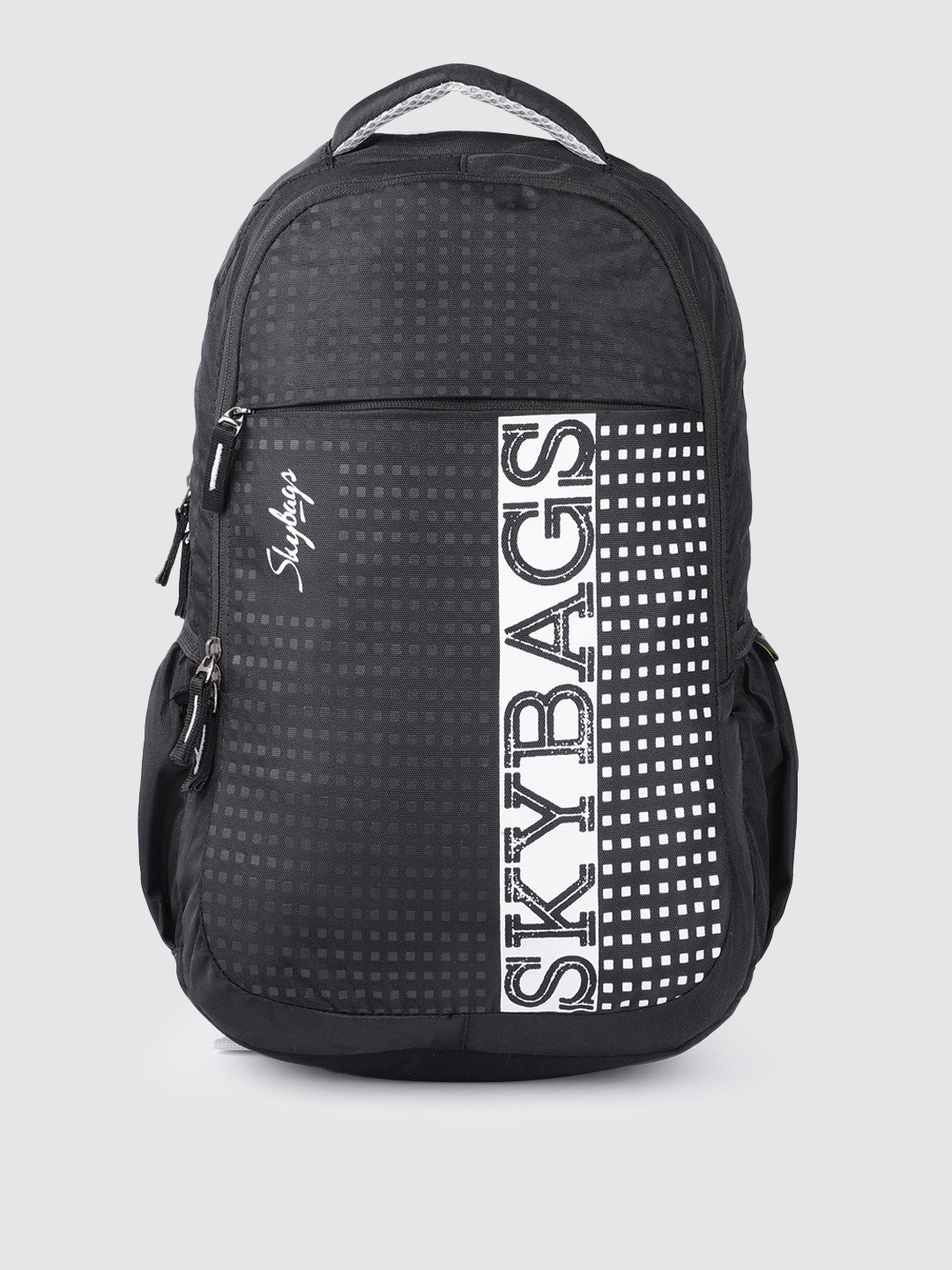 

Skybags Unisex Brand Logo & Mini Geometric Print Backpack with Daisy Chains, Black