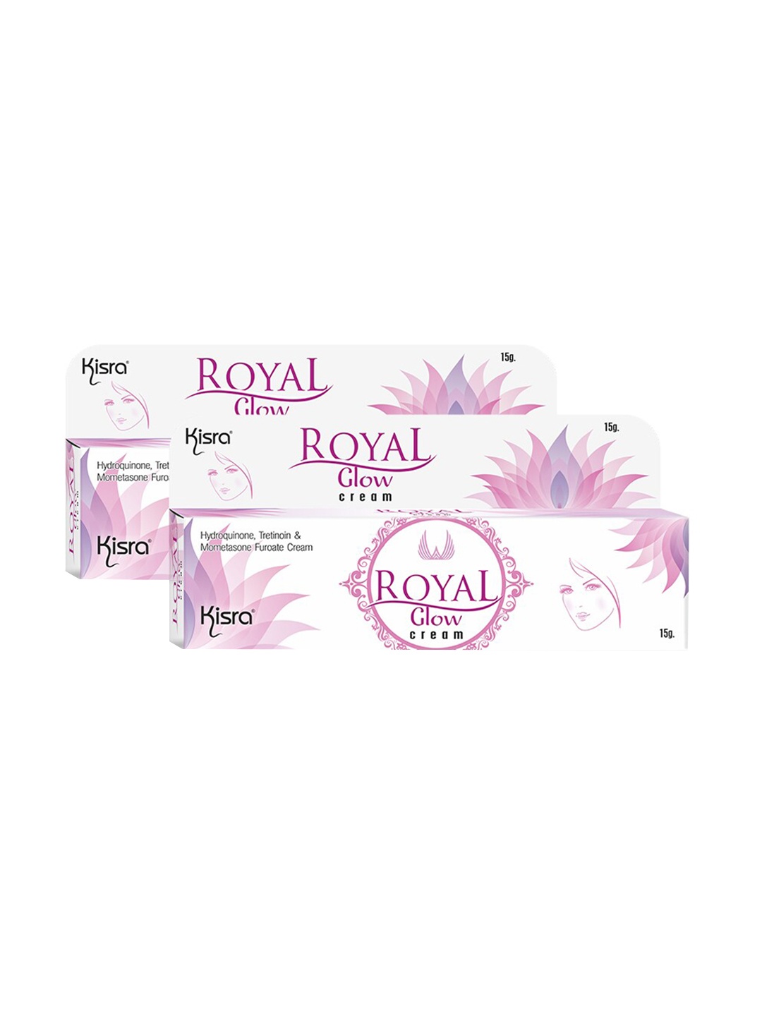 

KISRA Set Of 2 Skin Hydrating and Glowing Look Royal Glow Creams-15gm each, White