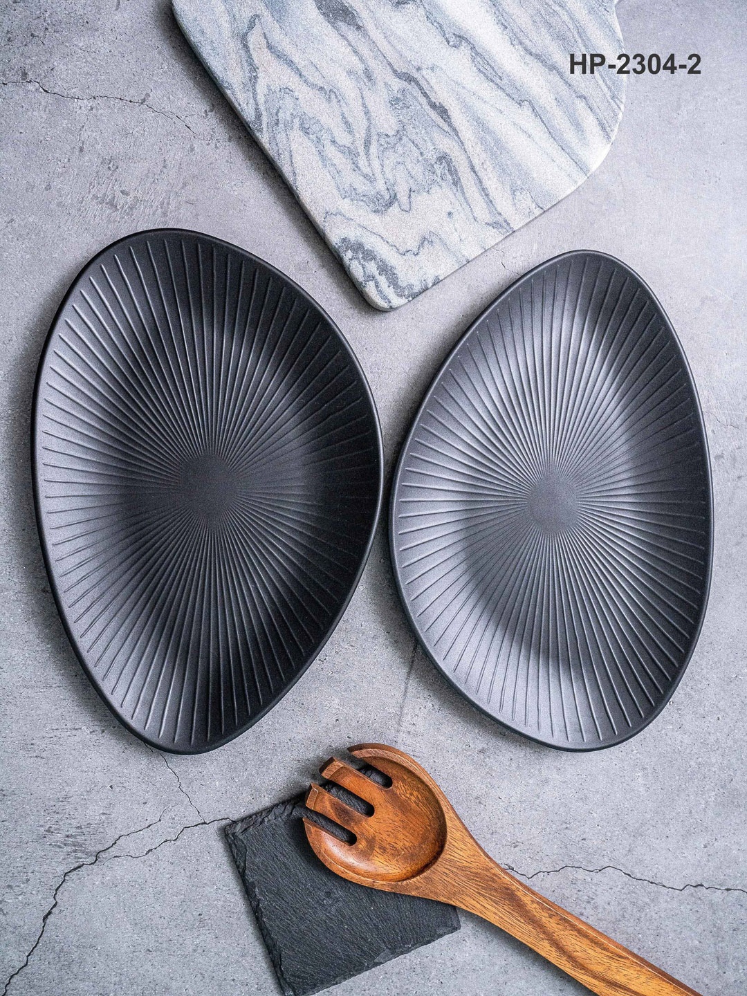 

Stehlen Black 2 Pieces Textured Medium Melamine Serving Persian Platter