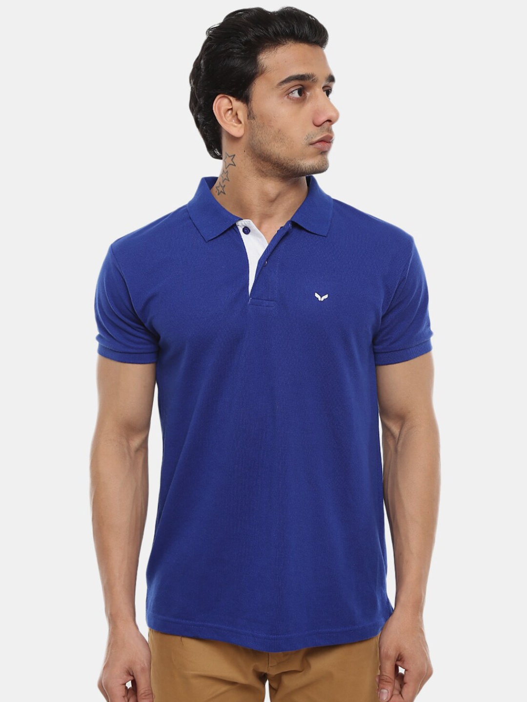 

V-Mart Half Sleeve Cotton Polo T-shirt, Blue