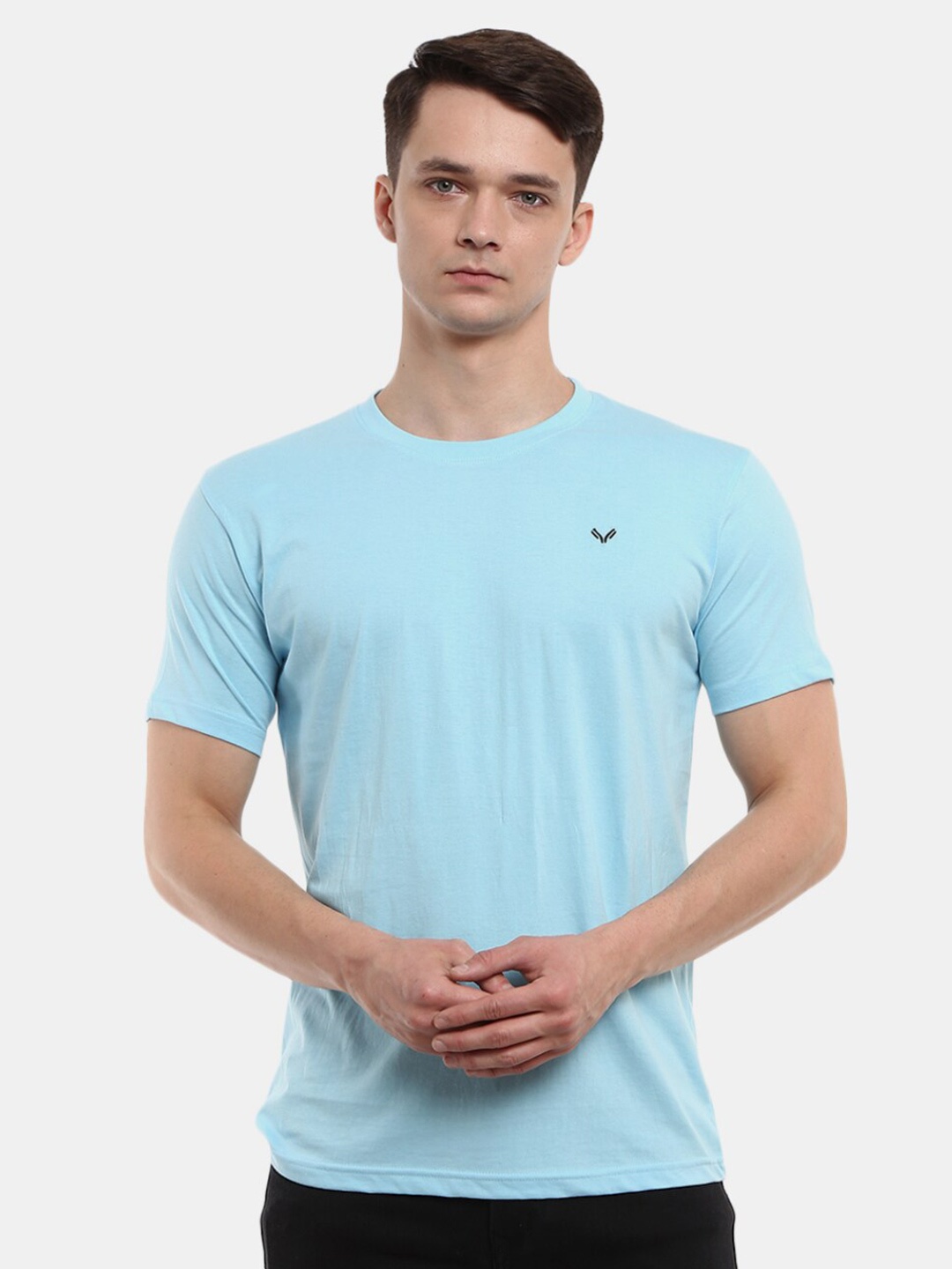 

V-Mart Round Neck Cotton Slim Fit T-shirt, Blue