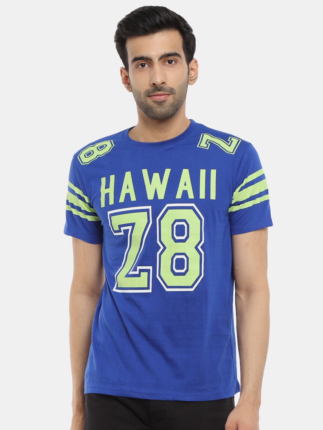 

V-Mart Varsity Printed Round Neck Cotton T-shirt, Blue