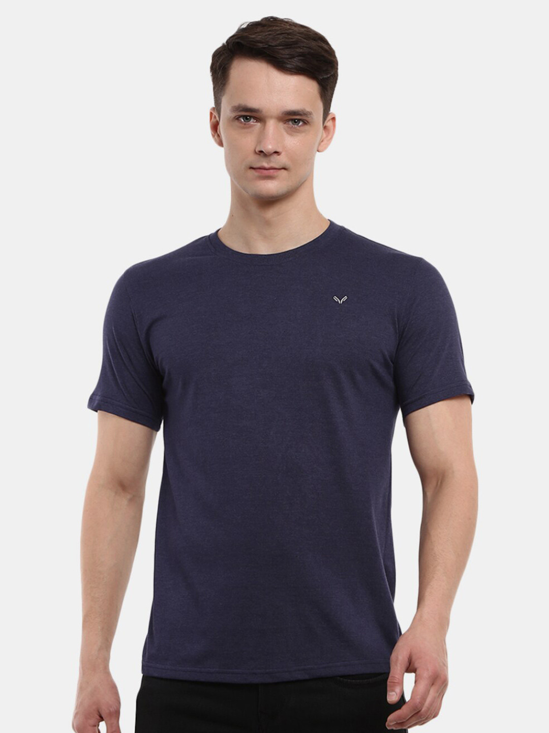 

V-Mart Cotton Slim Fit T-shirt, Navy blue