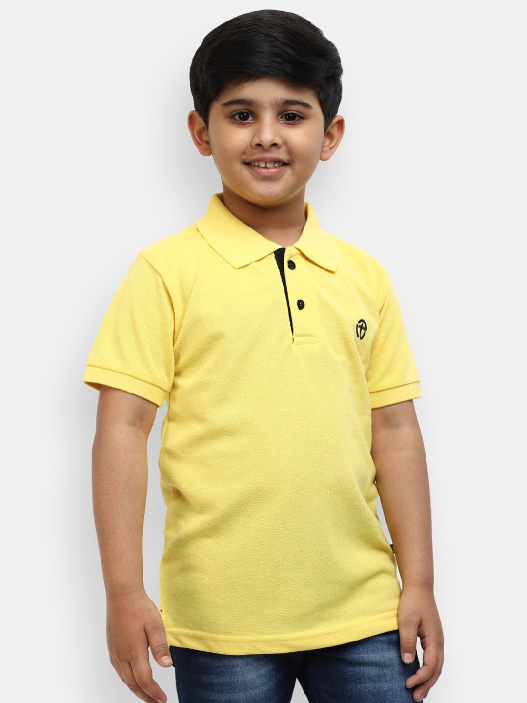 

V-Mart Boys Pique Half Sleeve Cotton Polo T-shirt, Yellow