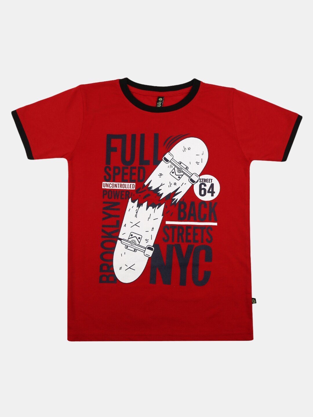 

V-Mart Boys Typography Printed Cotton T-shirt, Red