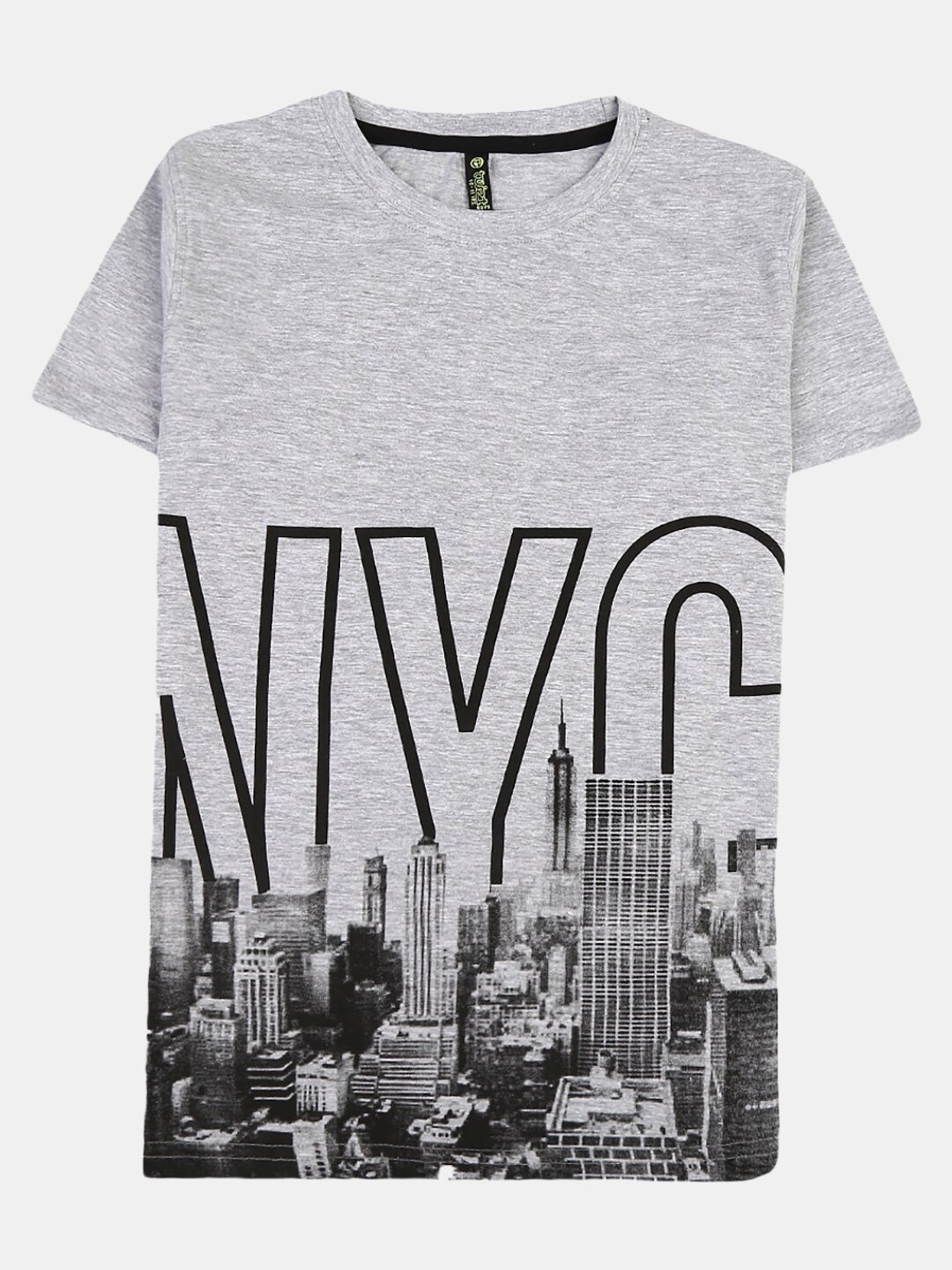 

V-Mart Boys People & Places Printed Cotton T-shirt, Grey melange