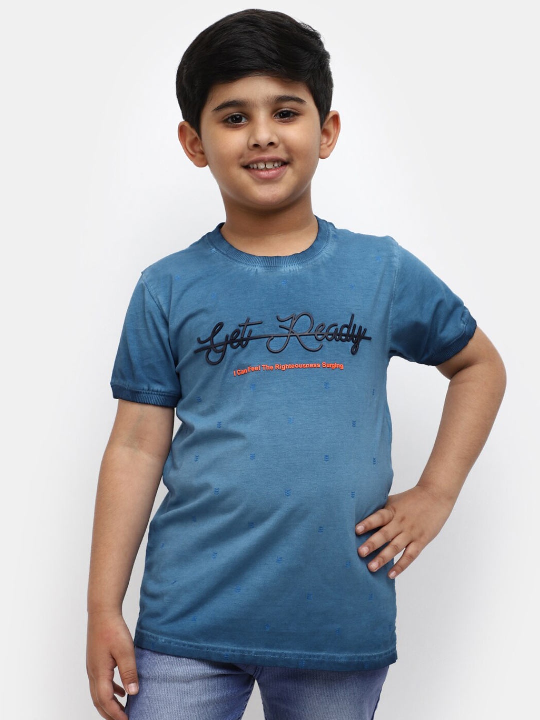 

V-Mart Boys Typography Printed T-shirt, Navy blue
