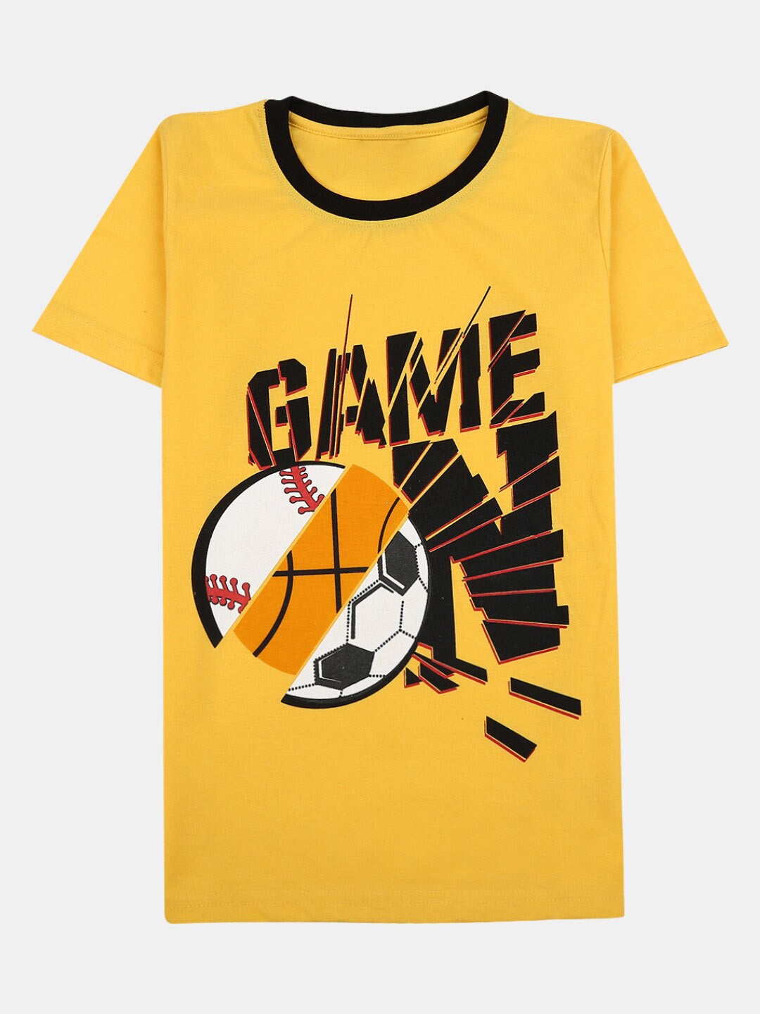 

V-Mart Boys Typography Printed Cotton T-Shirt, Yellow