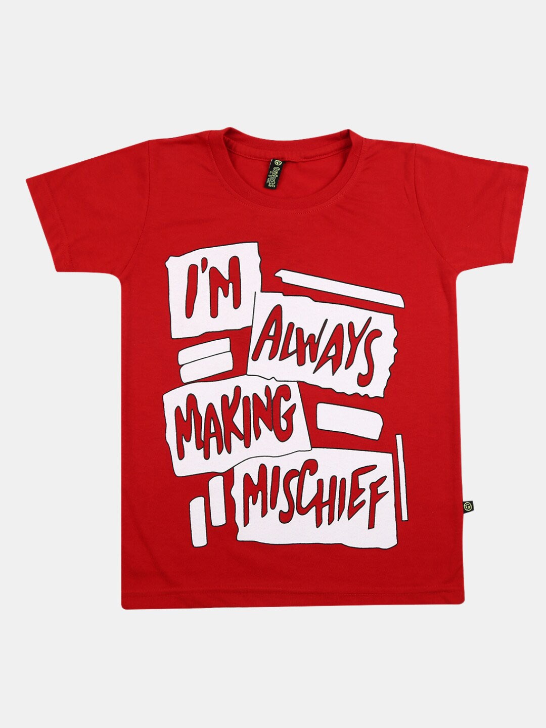 

V-Mart Boys Typography Round Neck Cotton T-shirt, Red