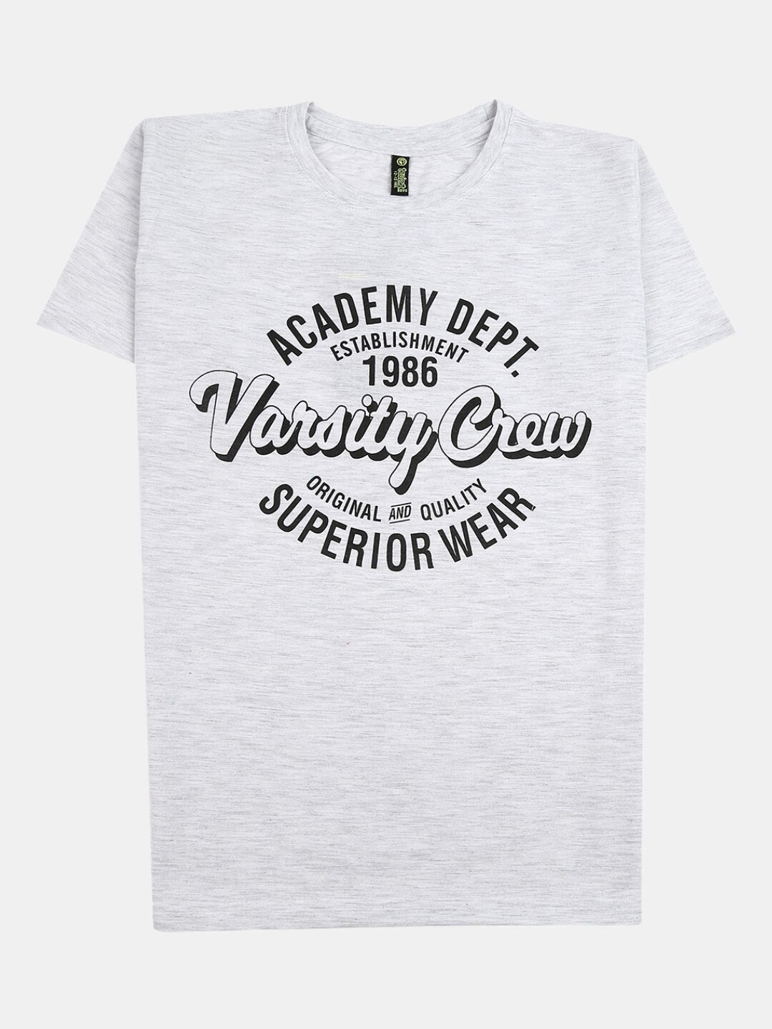 

V-Mart Boys Typography Printed Cotton T-shirt, Grey melange