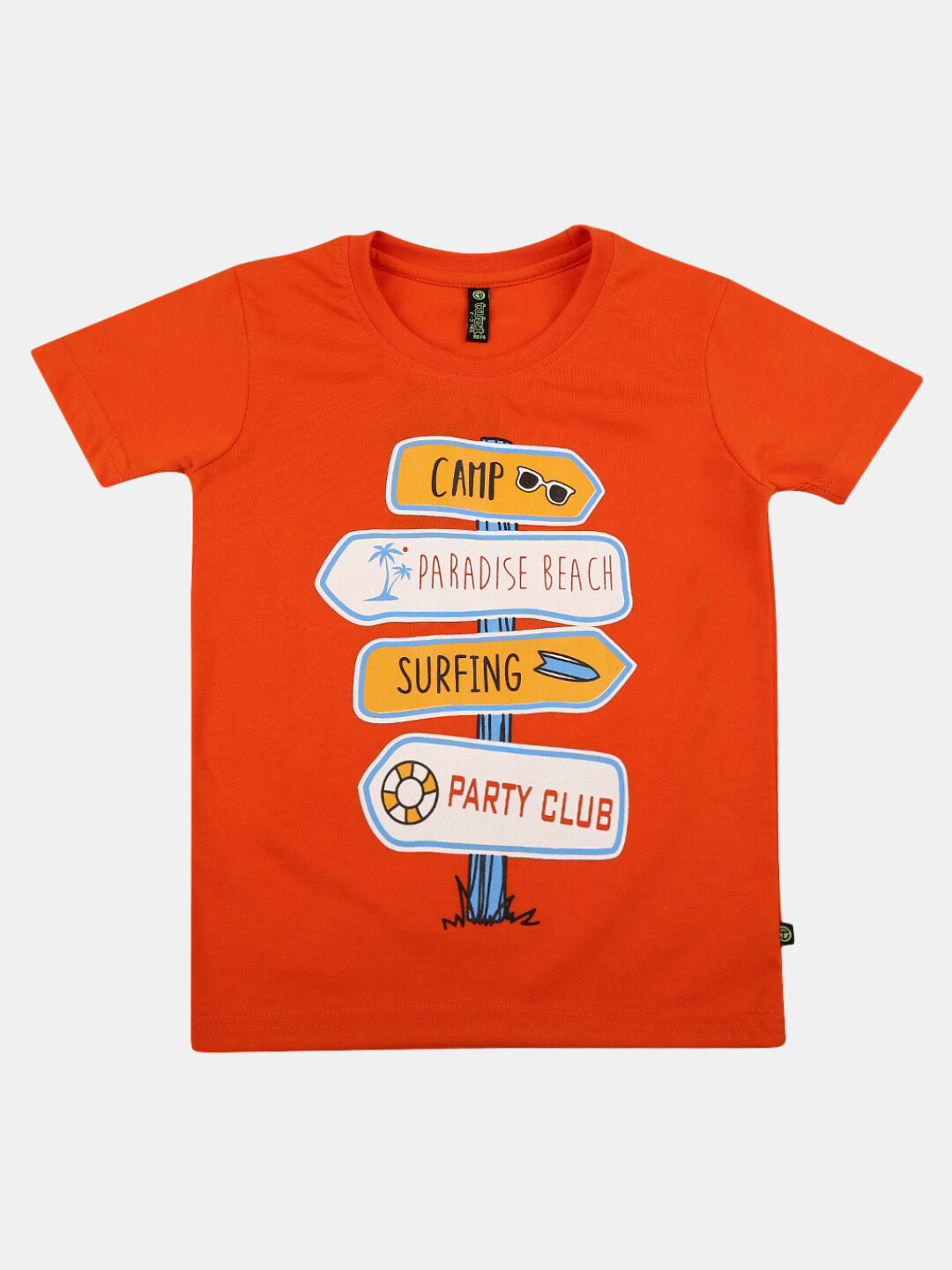 

V-Mart Boys Typography Printed Cotton T-shirt, Orange