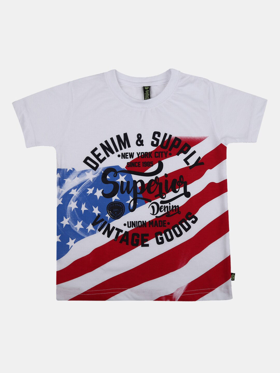 

V-Mart Boys Typography Printed Cotton T-shirt, White