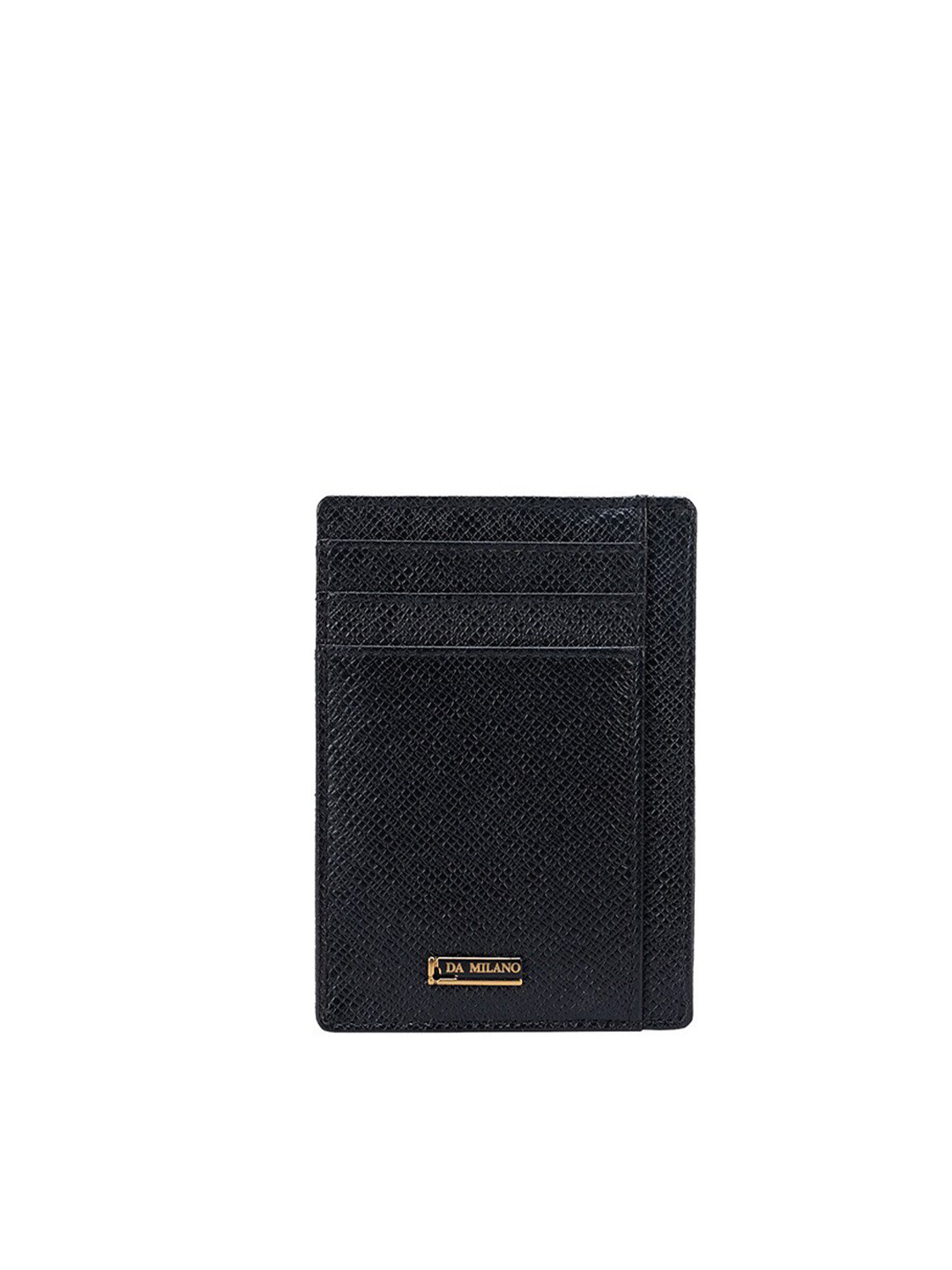 

Da Milano Textured Leather Card Holder, Black