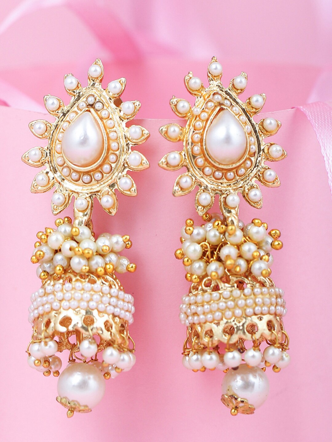 

Sukkhi Gold-Plated Contemporary Jhumkas Earrings