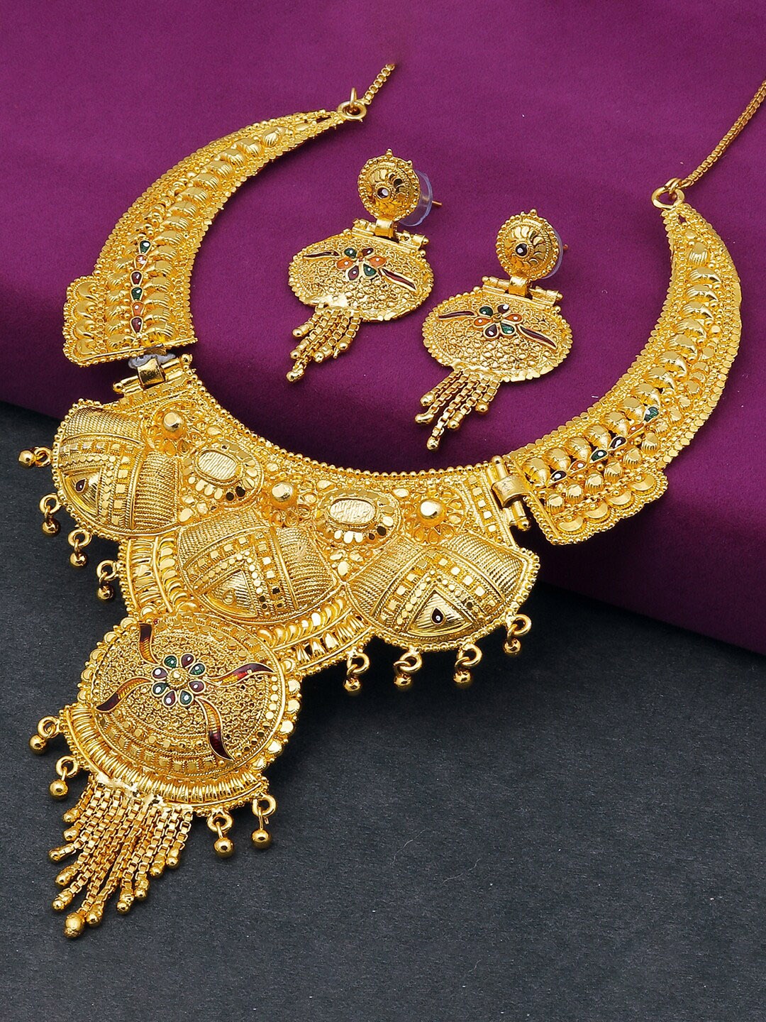 

Sukkhi 24K Gold-Plated Necklace and Earrings