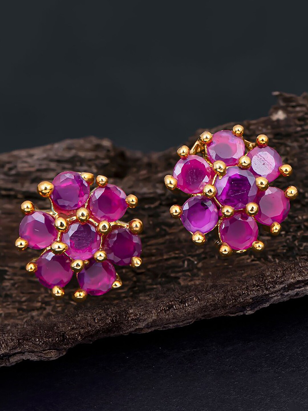 

Sukkhi Gold-Plated Contemporary Studs Earrings, Purple