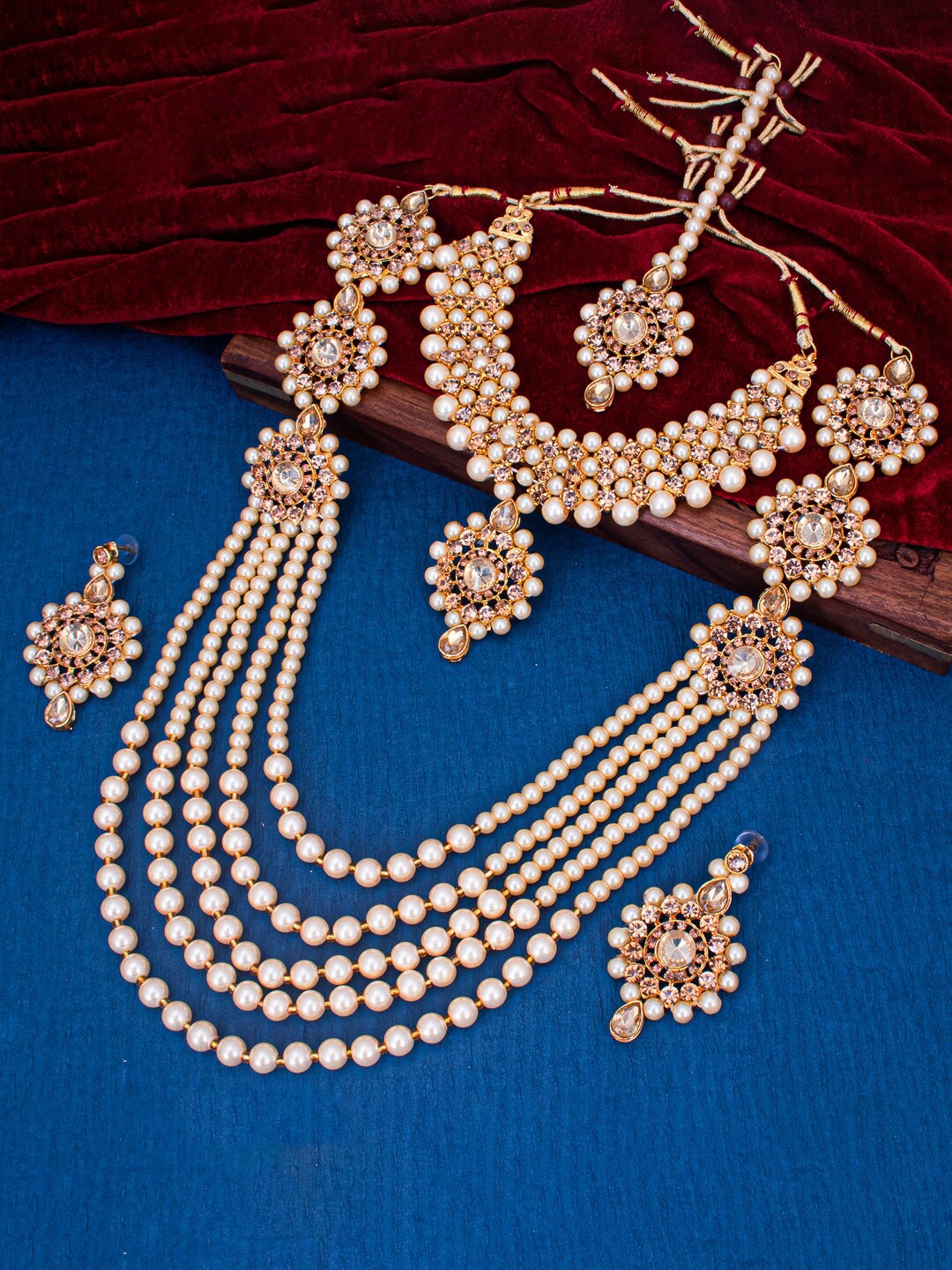 

Sukkhi Gold-Plated Stone-Studded Necklace & Earrings